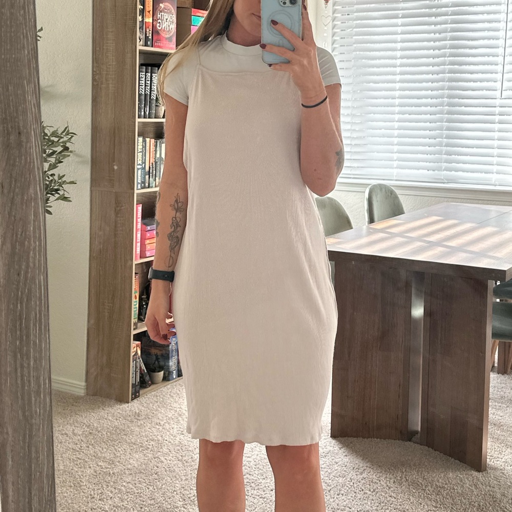 H&M cream midi dress